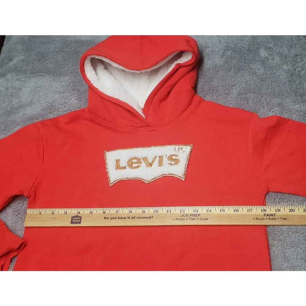 Levi’s Red Pullover Hoodie Sweatshirt Girls XL Athleisure Retro Streetwear